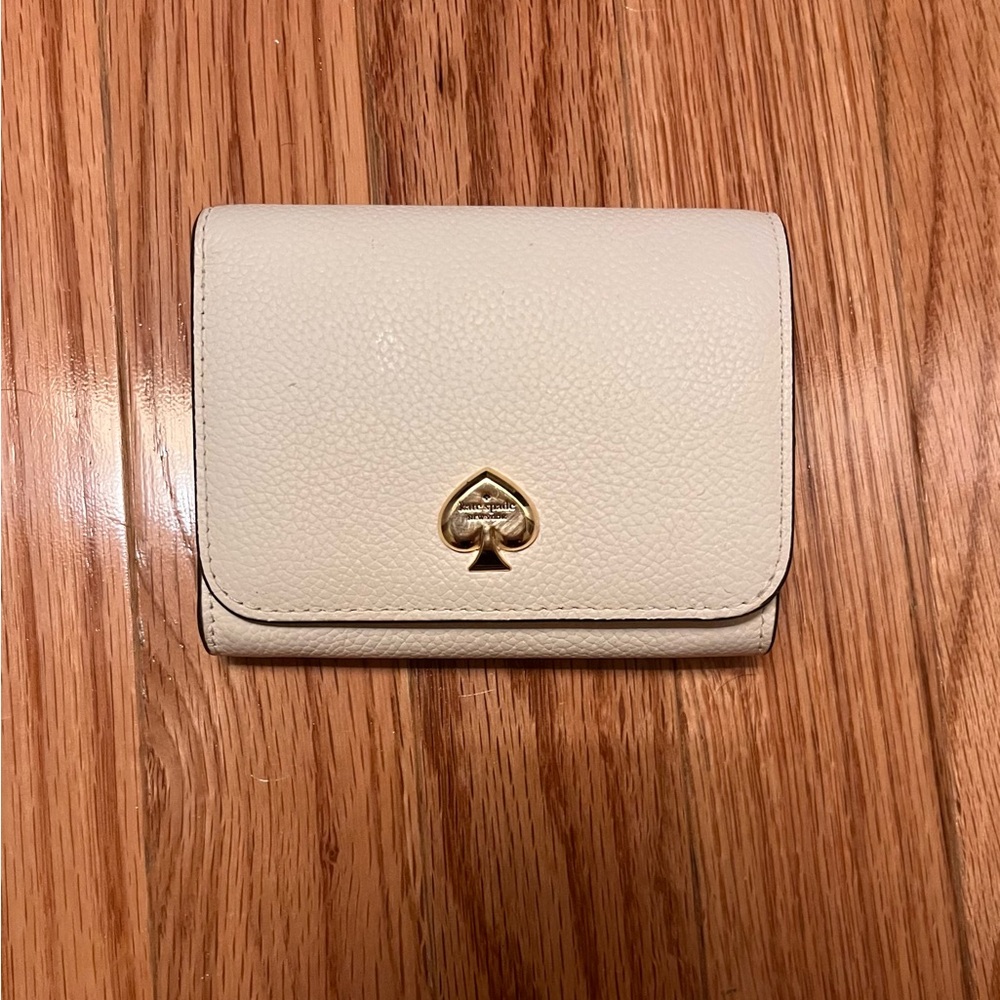 Kate Spade Cream Leather Wallet Minimalist Design